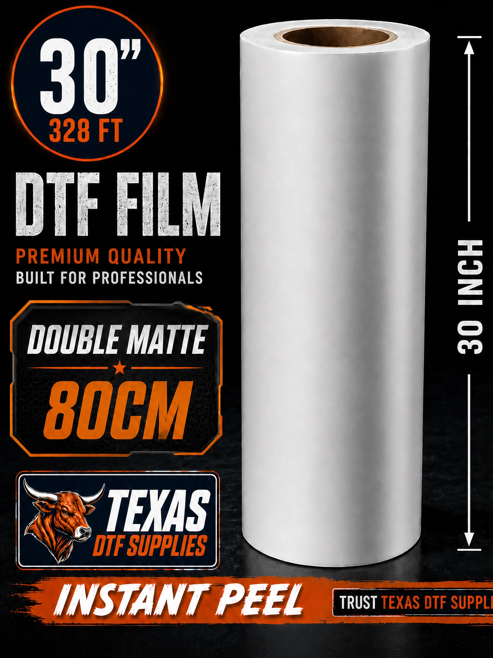 Premium DTF Transfer Film Roll - 13" x 328FT (33cm x 100m)